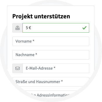 Spendenbetrag festlegen